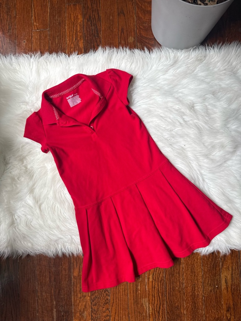 Cat & Jack Girls Red Polo Uniform Dress XS Like New